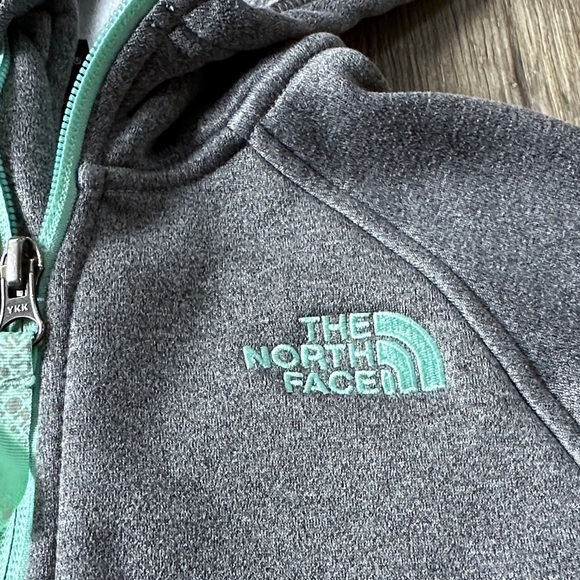 The North Face Kids Gray and Teal Hoodie - Picture 2 of 7
